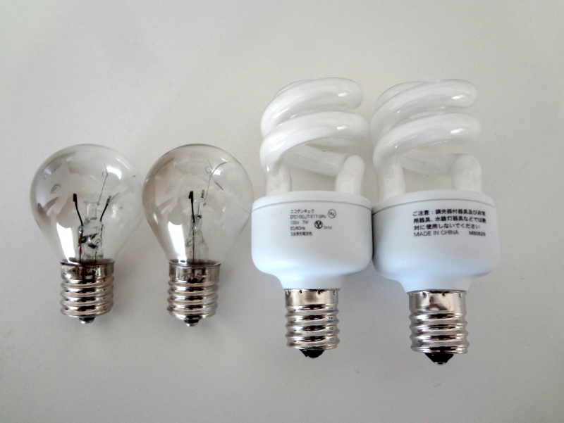 レンジフードの照明用電球が切れた 白熱電球 電球型蛍光灯 Led電球のどれに交換するのがお得なの 60